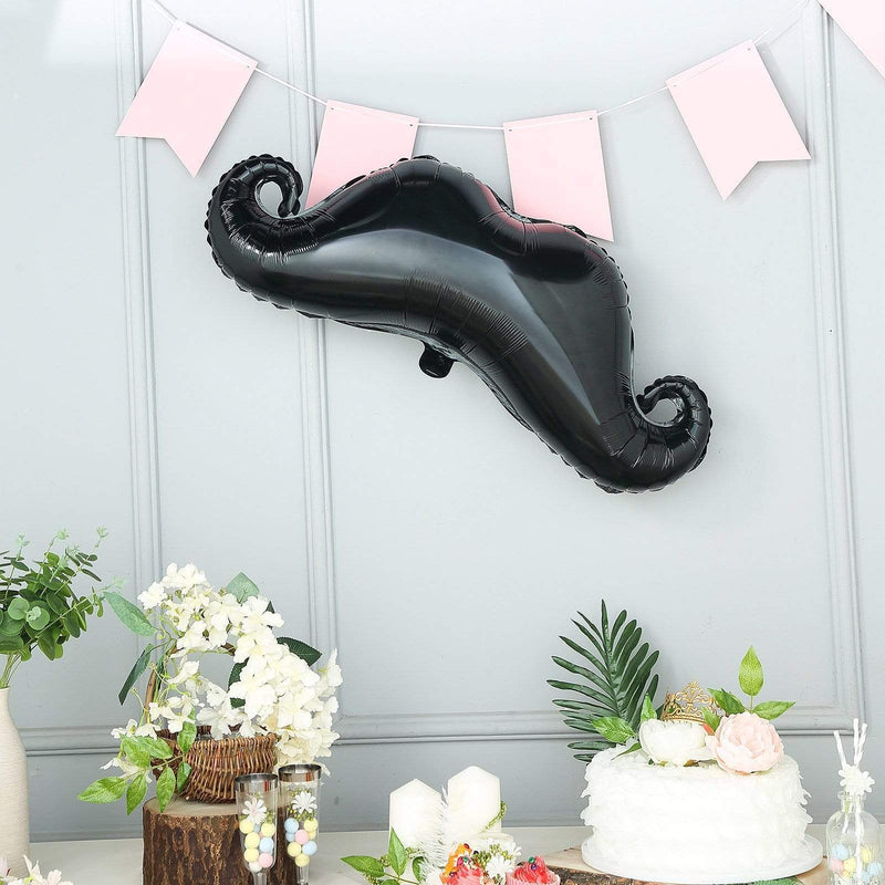 31" long Mustache Mylar Foil Balloon - Black BLOON_FOL0005_37