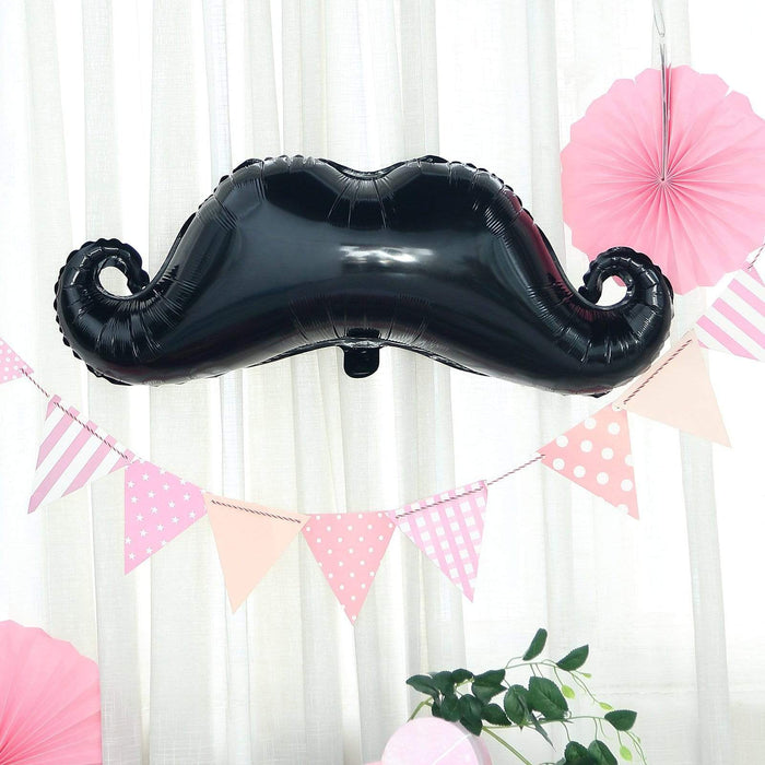 31" long Mustache Mylar Foil Balloon - Black BLOON_FOL0005_37