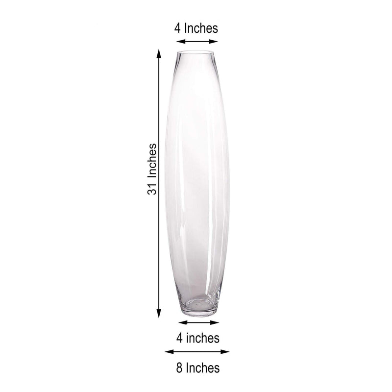 31" tall Cylindrical Glass Vase - Clear VASE_A36_32