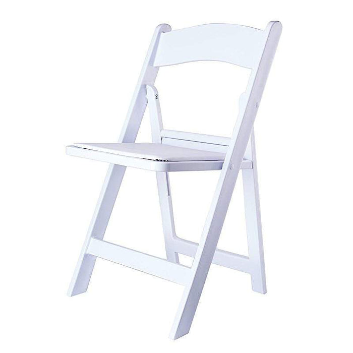 31" tall Folding Chair with Vinyl Padded Seat -  White FURN_FOLD01_WHT