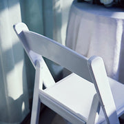 31" tall Resin Folding Chair with Vinyl Padded Seat -  White FURN_FOLD01_WHT