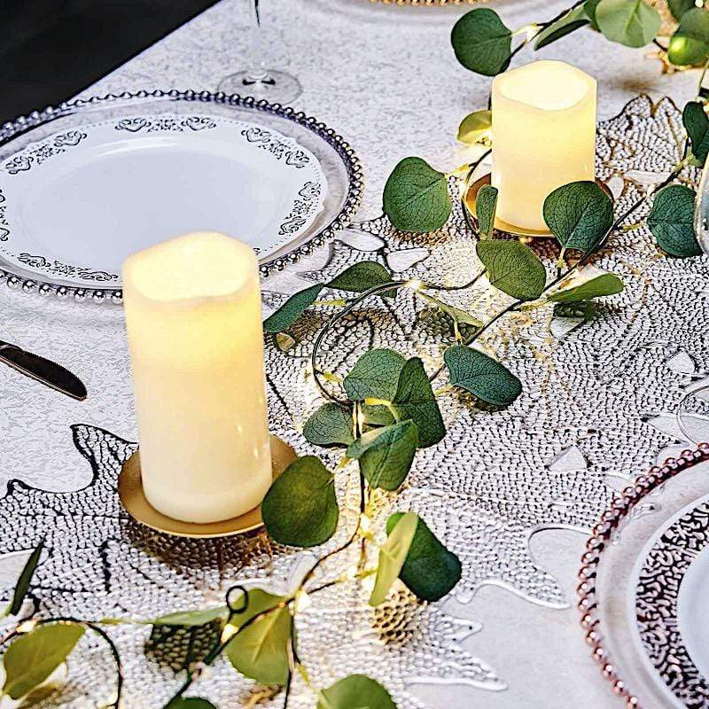 32 ft LED Eucalyptus Leaves Garland Battery Operated Fairy Lights - Green LEDSTR_ARTI_005_32_CLR