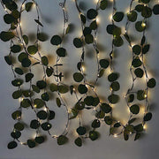 32 ft LED Eucalyptus Leaves Garland Battery Operated Fairy Lights - Green LEDSTR_ARTI_005_32_CLR