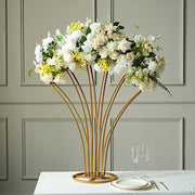 32" Scalloped Fan Metal Flower Display Stand Table Centerpiece - Gold IRON_STND09_32_GOLD