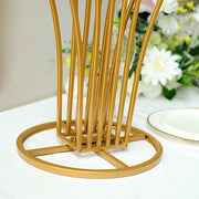32" Scalloped Fan Metal Flower Display Stand Table Centerpiece - Gold IRON_STND09_32_GOLD