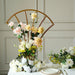 32" Scalloped Fan Metal Flower Display Stand Table Centerpiece - Gold IRON_STND09_32_GOLD
