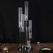 32" tall 5 Arm Crystal Glass Round Candelabra Taper Candle Holder - Clear CHDLR_CAND_030R_5_CLR