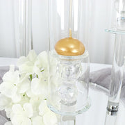 32" tall 5 Arm Crystal Glass Round Candelabra Taper Candle Holder - Clear CHDLR_CAND_030R_5_CLR