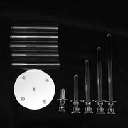 32" tall 5 Arm Crystal Glass Round Candelabra Taper Candle Holder - Clear CHDLR_CAND_030R_5_CLR