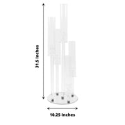 32" tall 5 Arm Crystal Glass Round Candelabra Taper Candle Holder - Clear CHDLR_CAND_030R_5_CLR