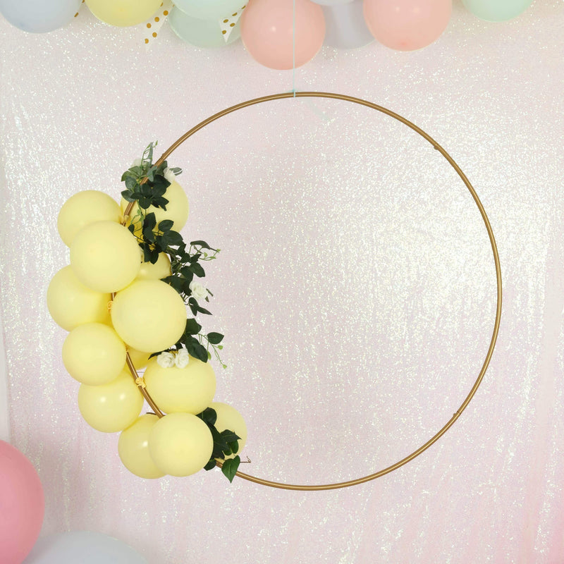 32" wide Round Metal Floral Hoop Wreath Ring - Gold WOD_HOPMET2_32_GOLD