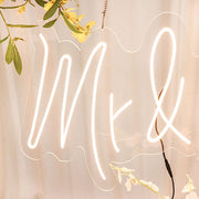 33" long LED Mr and Mrs Neon Light Sign - Warm White LED_NEOSIGN01_MRS_CLR