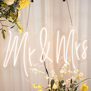 33" long LED Mr and Mrs Neon Light Sign - Warm White LED_NEOSIGN01_MRS_CLR