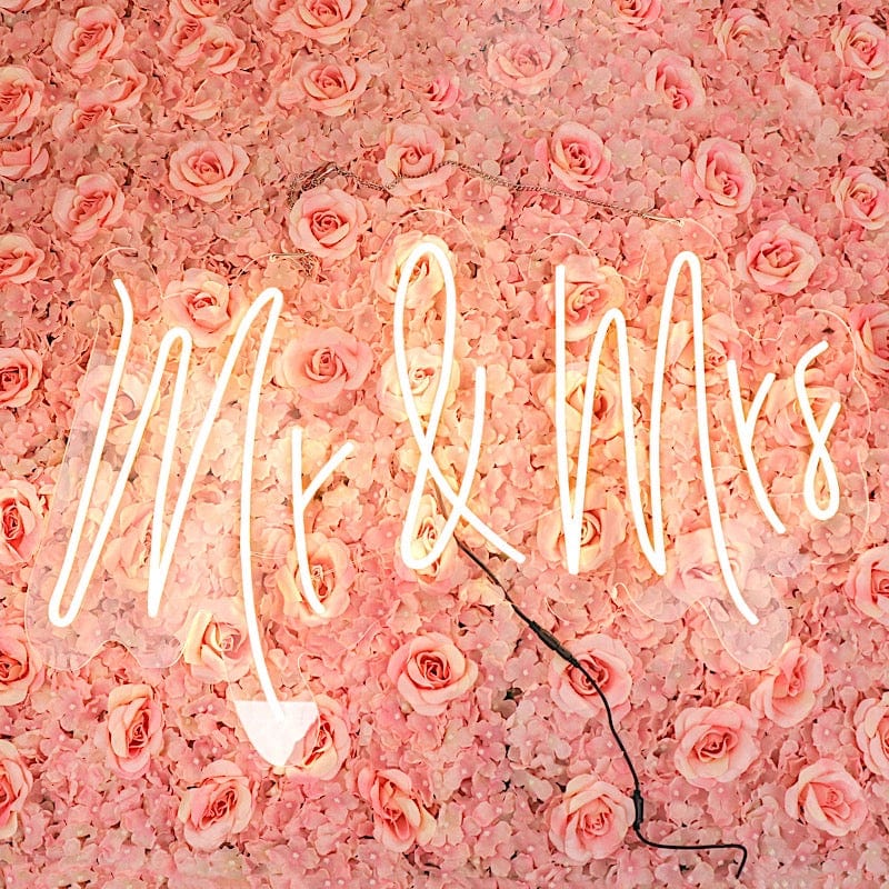 33" long LED Mr and Mrs Neon Light Sign - Warm White LED_NEOSIGN01_MRS_CLR