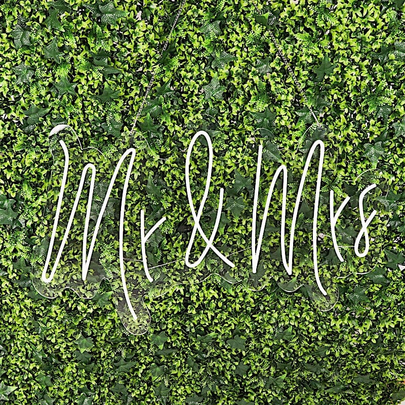 33" long LED Mr and Mrs Neon Light Sign - Warm White LED_NEOSIGN01_MRS_CLR