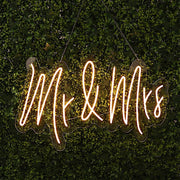 33" long LED Mr and Mrs Neon Light Sign - Warm White LED_NEOSIGN01_MRS_CLR