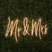 33" long LED Mr and Mrs Neon Light Sign - Warm White LED_NEOSIGN01_MRS_CLR