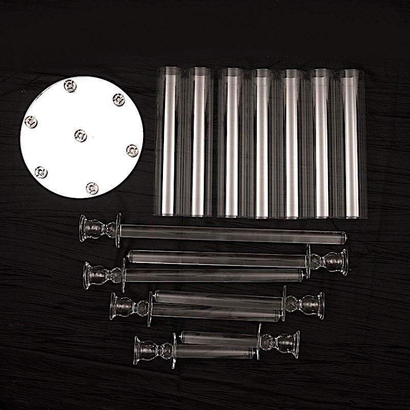 33" tall 7 Arm Crystal Glass Candelabra Votive Candle Holder - Clear CHDLR_CAND_030R_7_CLR