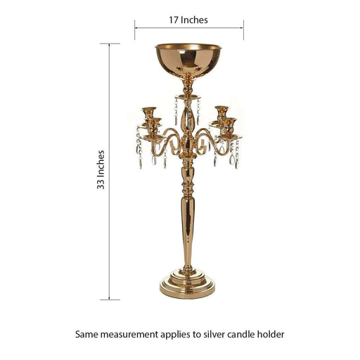 33" tall Metal Candelabra Candle Holder Centerpiece