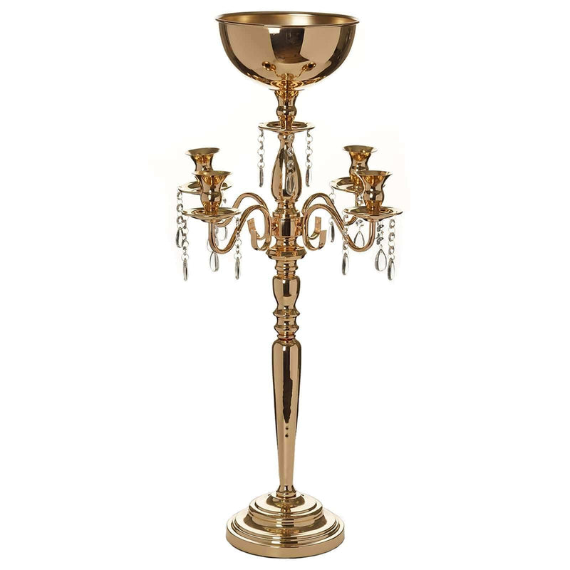 33" tall Metal Candelabra Candle Holder Centerpiece CHDLR_039_GOLD