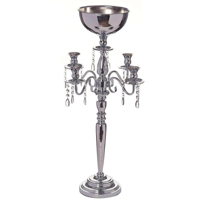 33" tall Metal Candelabra Candle Holder Centerpiece CHDLR_039_SILV