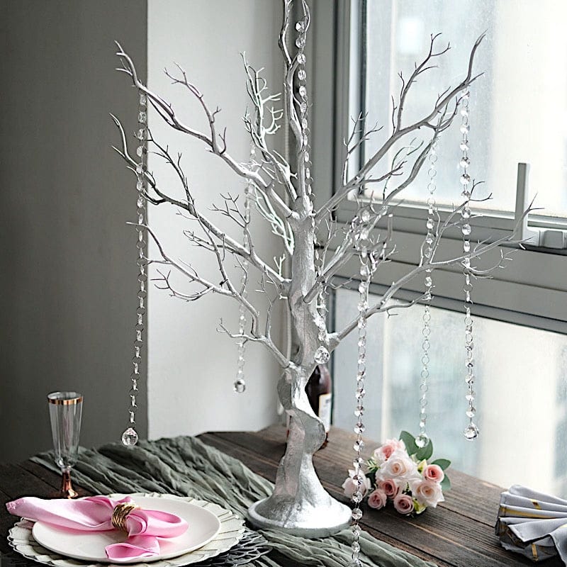 34 " Metallic Manzanita Tree with Acrylic Bead Chains Centerpieces