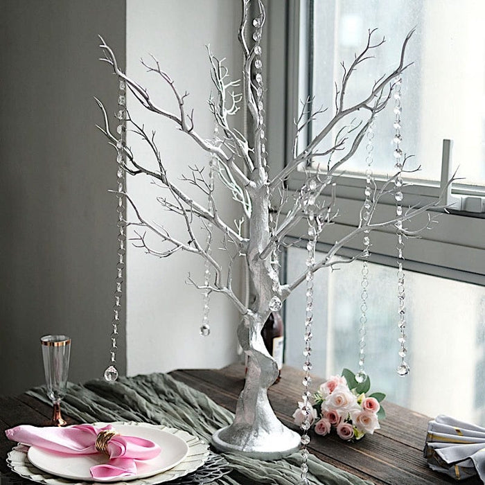 34 " Metallic Manzanita Tree with Acrylic Bead Chains Centerpieces