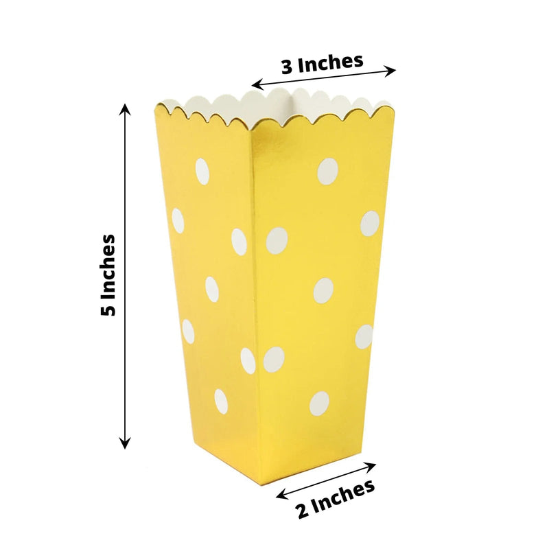 36 Cardboard Popcorn Style Party Favor Boxes - White and Gold