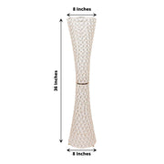 36" Metal with Crystal Beads Hurricane Flower Vase Centerpiece - Gold CHDLR_025_36_GOLD
