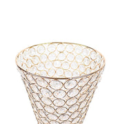 36" Metal with Crystal Beads Hurricane Flower Vase Centerpiece - Gold CHDLR_025_36_GOLD