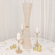 36" Metal with Crystal Beads Hurricane Flower Vase Centerpiece - Gold CHDLR_025_36_GOLD