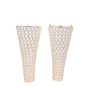 36" Metal with Crystal Beads Hurricane Flower Vase Centerpiece - Gold CHDLR_025_36_GOLD