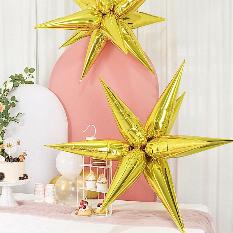 36 Metallic Cones Mylar Foil DIY Starburst Party Balloons Kit