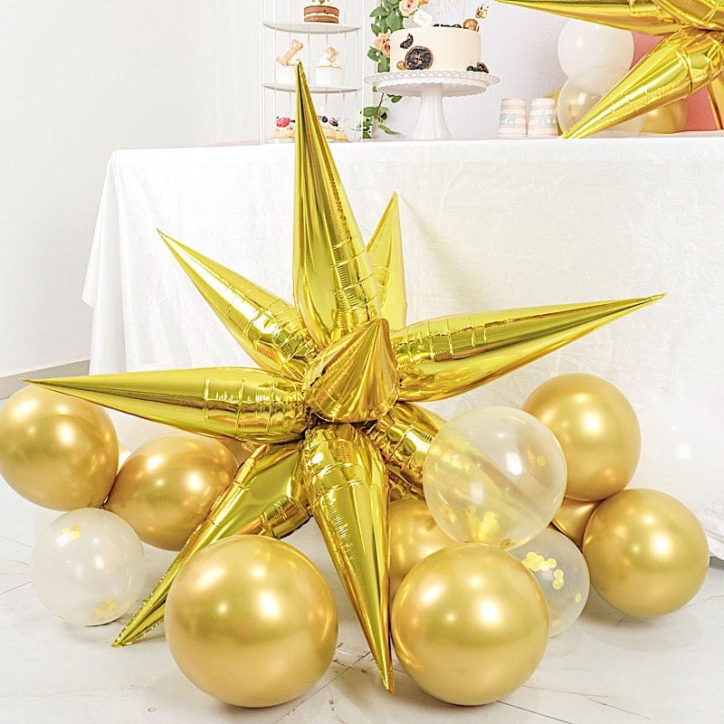 36 Metallic Cones Mylar Foil DIY Starburst Party Balloons Kit