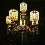 36" or 56" tall Candelabra Centerpiece Candle Holder with Pearl Beads - Gold CHDLR_CAND_018_GDPRL