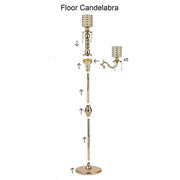 36" or 56" tall Candelabra Centerpiece Candle Holder with Pearl Beads - Gold CHDLR_CAND_018_GDPRL