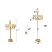 36" or 56" tall Candelabra Centerpiece Candle Holder with Pearl Beads - Gold CHDLR_CAND_018_GDPRL