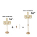 36" or 56" tall Candelabra Centerpiece Candle Holder with Pearl Beads - Gold CHDLR_CAND_018_GDPRL