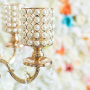 36" or 56" tall Candelabra Centerpiece Candle Holder with Pearl Beads - Gold CHDLR_CAND_018_GDPRL