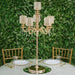 36" or 56" tall Candelabra Centerpiece Candle Holder with Pearl Beads - Gold CHDLR_CAND_018_GDPRL