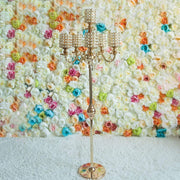 36" or 56" tall Candelabra Centerpiece Candle Holder with Pearl Beads - Gold CHDLR_CAND_018_GDPRL