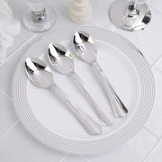 36 pcs Polished Silver Spoons - Disposable Tableware PLST_YY13_SILV