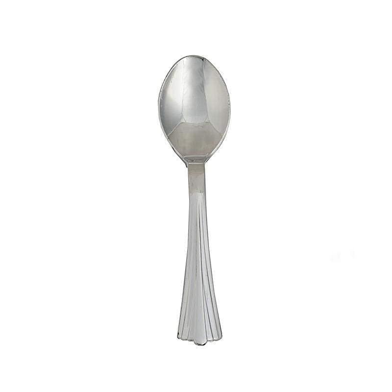 36 pcs Polished Silver Spoons - Disposable Tableware PLST_YY13_SILV
