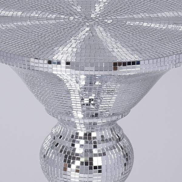 36" tall Polystone Mirror Mosaic Pedestal Wedding Vase - Silver PROP_MIR08