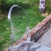 36" tall Transparent Dining Chair with Oval Back - Clear FURN_BANQ02_CLR