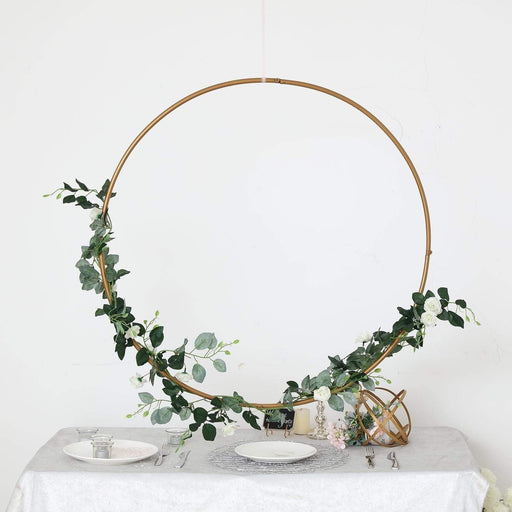 36" wide Round Metal Floral Hoop Wreath Ring WOD_HOPMET2_36_GOLD
