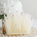 39" long Natural Ostrich Feathers Trim with Satin Ribbon