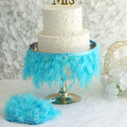 39" long Natural Turkey Feathers Trim with Satin Ribbon