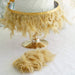 39" long Natural Turkey Feathers Trim with Satin Ribbon