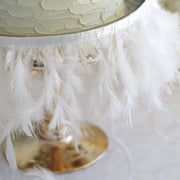 39" long Natural Turkey Feathers Trim with Satin Ribbon